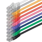 0,5m - 10-Farben - (PACK) - CAT.6 CAT6 Ethernet-Lan-Netzwerk-Kabel 1000 Mbit/s Patchkabel