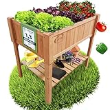 Coemo Hochbeet Holz 120 x 60 x 90 cm mit Ablageboden Pflanztrog Hochbeete-Kit Frühbeet...