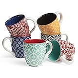 DOWAN Kaffeetassen Set, 6 x 560 ml Kaffeebecher Porzellan, Große Tassen im Chinesischen...
