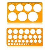 Kreisschablone zum Zeichnen, 2 Stück Quilling Schablone Transparent Orange Digitale...