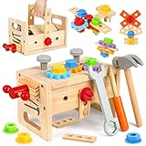Vanplay Holzspielzeug Werkzeugkoffer Kinder Werkzeug Werkzeugkasten Kinder mit...