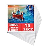 Leinwand zum Bemalen Set (10er Pack) – 20 x 20 cm, Vorgespannte Weiße Künstler Canvas...
