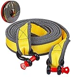 Abschleppseil Auto, Abschleppseil Set 4M x 5cm, 8 Tonnen Polyester Tow Rope Kit Mit 2...