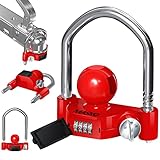 MASKO® Anhängerschloss Zahlenschloss mit 4 Stellig Code für gängige Anhängerkupplung...