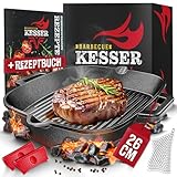 KESSER® Gusseisen Grillpfanne Induktion 26 cm | Gusseisenpfanne Bratpfanne | Cast Iron...