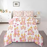 Homemissing Autotoon Castle Kinder Bettdecke 135x200cm Prinzessin Dekor Steppbett Märchen...