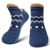 PUTUO Kuschelsocken Herren Hausschuhe Socken: Warme Winter Stoppersocken Dicke Haussocken...