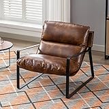 Wahson Sessel aus Kunstleder Lesesessel mit Armlehnen moderner Loungesessel mit...