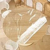 Gohytal Transparent Tischdecke Rund 110 cm, Tischdecke Wetterfest Gartentischdecke Rund...