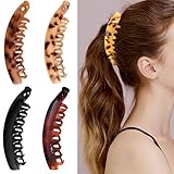 4 Stück Groß Bananen Haarspange Vintage Bananenspange Pferdeschwanz Haarklammer Dickes...