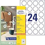 AVERY Zweckform Runde Etiketten L3415-10 (240 Aufkleber auf 10 Blatt, zum...