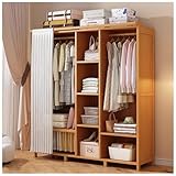 aoiuaoeniu Schlafzimmerschrank mit Kleiderstange und Regalen, Garderobenschrank 43 cm...