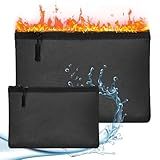 2Stks Feuerfeste Banktasche Set, 34.7x25cm Feuersichere Aktentasche, 20.3x14.2cm Feuer-...