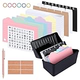 AIVORO Karteikasten Schwarz mit Stift, Karteikarten Box, Lernkarteibox inkl. 340...