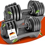 Verstellbare Kurzhantel Set 2x18kg | 12kg |18kg | 24kg | 40kg | 12 Gewichtseinstellungen |...