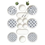 Kitchen Life 14-teiliges Frühstücksset für 6 Personen – Karo Stackable...