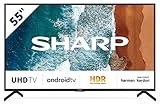 SHARP 55BN6EA Android TV 139 cm (55 Zoll) 4K Ultra HD LED Fernseher (Smart TV, Harman...
