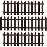 Vilde Gartenpalisade Zierzaun | 30x30 cm, 3 m | 10 Stück (Braun)