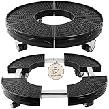 TTL HOME Pflanzenroller VERSO Ø 38-50cm – Rollbrett wetterfest rund mit Gummi Rollen &...