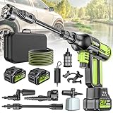Akku Hochdruckreiniger, highsam Pressure Washer 4-Gang-Modus Max 120Bar,...