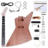 Leo Jaymz DIY E-Gitarre Kits mit Mahagoni Körper, Ahorn Hals und Ebenholz Griffbrett mit...