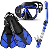 Smyidel Schnorchelset Taucherbrille mit Schnorchel und Flossen,Schnorchel Set Erwachsene...