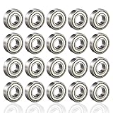 20 Pack 608 ZZ Kugellager, 608zz Metall Double Shielded Miniatur Rillenkugellager (8mm x...