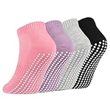 Newofview 4 Paar Stoppersocken für Damen Herren, Yoga Socken Antirutschsocken Rutschfeste...