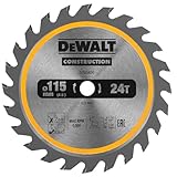 Dewalt Bau-Kreissägeblatt Construction für Akku-Handkreissäge DT20420 (115/9,5mm 24WZ,...