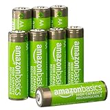 Amazon Basics AA-Batterien mit hoher Kapazität, wiederaufladbar, vorgeladen, 8 Stück...