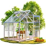 Gardebruk® Gewächshaus Aluminium 3,6m² mit Fundament 190x190cm inkl. Dachfenster...