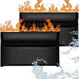 OFFCUP Feuerfeste Tasche, 2 Stück Feuerfeste Dokumententasche 20.2 x 11.8 cm,...