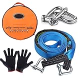 UIHOL Abschleppseil Auto, KFZ Notfall-Abschleppgurt 9 Tonnen Bruchfestigkeit 5M x 5CM,...