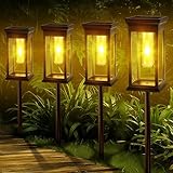 Fuqiduo Solarlampen für Außen Garten, 4 Stücke Solar Gartenleuchten mit Warmweiß...