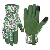 OIZEN Gartenhandschuhe für Frauen und Männer, Touchscreen Gartenhandschuhe, Dornenfeste...