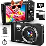 4K Digitalkamera mit 32 GB TF-Karte 44 MP Autofokus Fotoapparat mit 16X Digitalzoom...