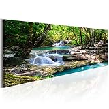 decomonkey Bilder Wasserfall 120x40 cm 1 Teilig Leinwandbilder Bild auf Leinwand...