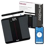 Beurer BF 990 Körperfettwaage mit Handsensoren, Digitale Personenwaage mit App-Anbindung...