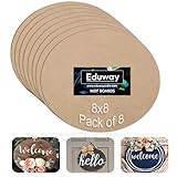 Eduway Runde MDF-Platte für Bastelkunst, 4 mm dick, Premium-Kiefernkarton für Künstler,...