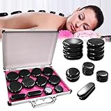 Hot Stone Massage Set mit Heizung, Tragbares Elektrisches Hot Stones Set mit Heizbox,...