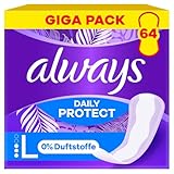 Always Daily Protect Long Slipeinlagen 64 Stück, 0 Prozent Duftstoffe, bequem...