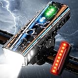 Fahrradlicht LED Set - USB Wiederaufladbare Fahrradlichter Fahrradlampe mit...
