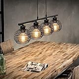 ZMH Pendelleuchte Esstisch Hängelampe Vintage - Schwarz Metall Esstischlampe...