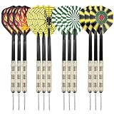 WinGluge 12 Stück Dartpfeile mit Metallspitze, 14 Gramm Steeldarts Profi, Steel...