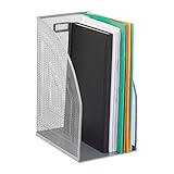 Relaxdays Stehsammler Metall, DIN A4, Stehordner breit, Mesh, Zeitschriftensammler Büro,...