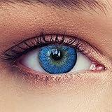 DESIGNLENSES blaue Kontaktlinsen, 1 Paar/ 2 St. mit Stärke natürlich wirkende...