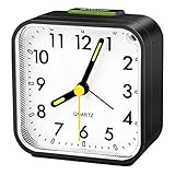 Wecker Analog Leise Ohne Ticken, Quarzwecker mit Schlummerfunktion Nachtlicht,...