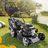 BRAST Benzin Rasenmäher mit Antrieb | 5,2kW(7PS) | Elektrostart | 48cm...