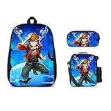 On.e Piece Anime Kinder Rucksack 3er Set, Jungen Mädchen Schulrucksack für Junge...