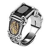 Ring, Vintage, echtes 925er Sterling-Silber, Ring aus schwarzem Stein, für Herren und...
